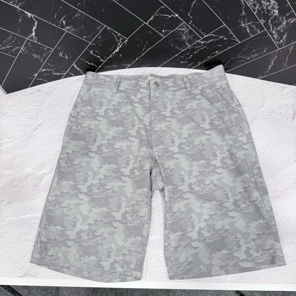 Peter Millar Men's Size 30 Stretch Grey Camo Hybrid Golf Shorts MS21EP04